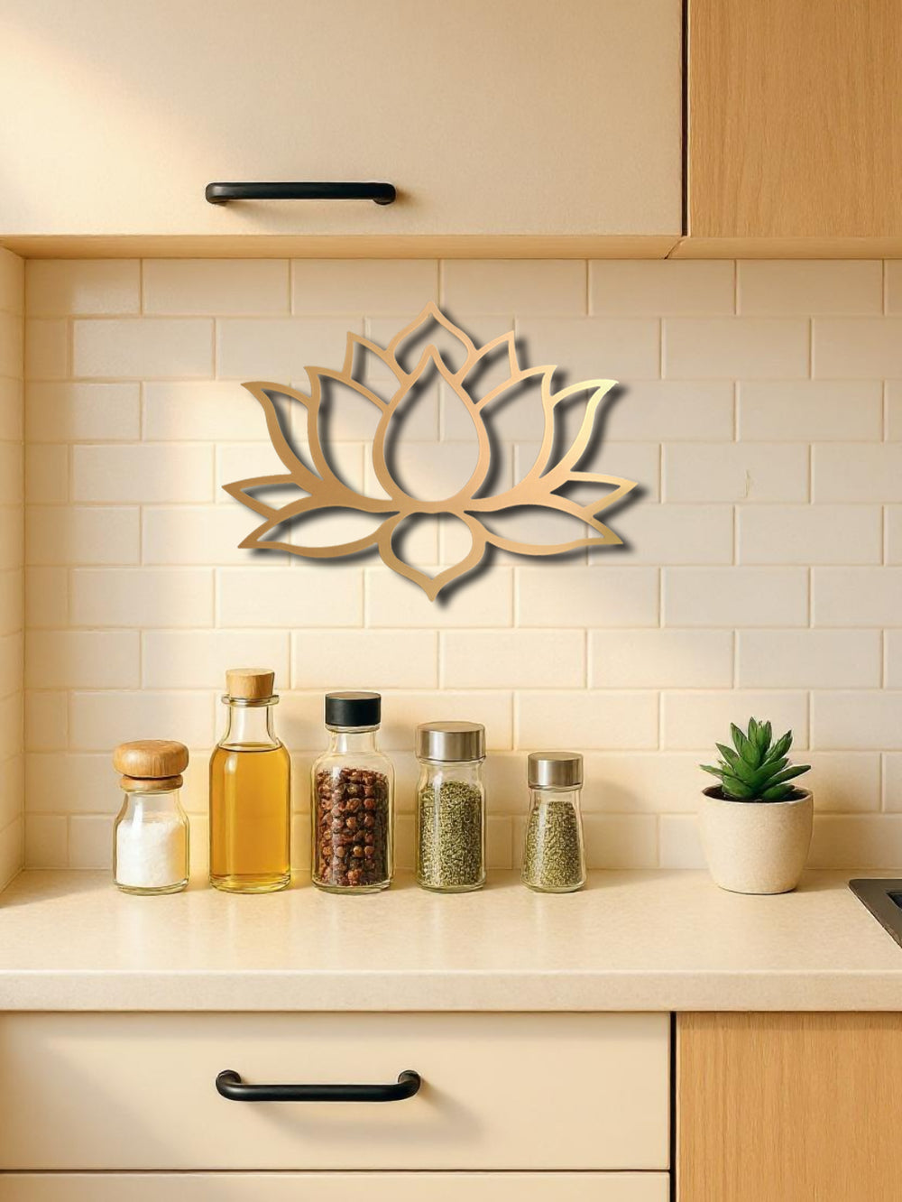 Large Modern Lotus Metal Wall Art