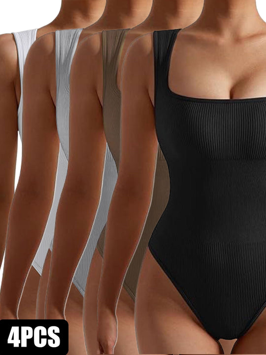 4-Pack Women’s Short-Sleeve Workout Rompers