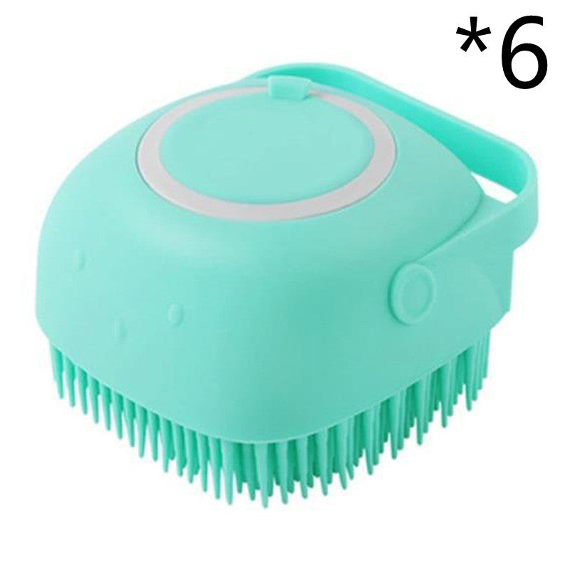 Pet Bath &amp; Massage Brush with Built-In Shampoo Dispenser