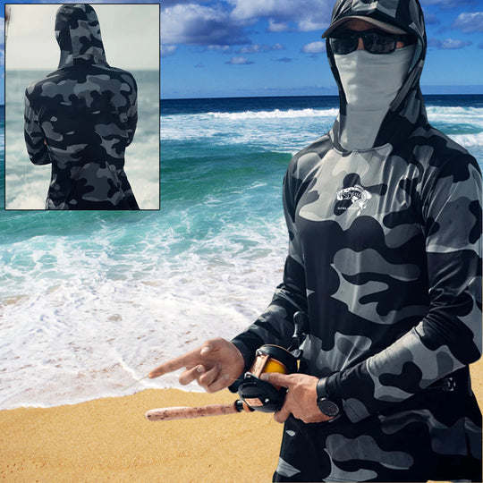 Sun Protection Fishing Hoodie with Face Cover