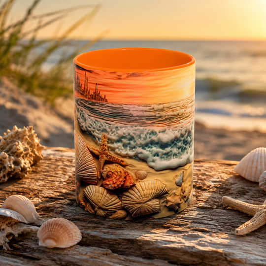 Coastal Sunset Coffee Mug: Beach Lover Gift, 11oz
