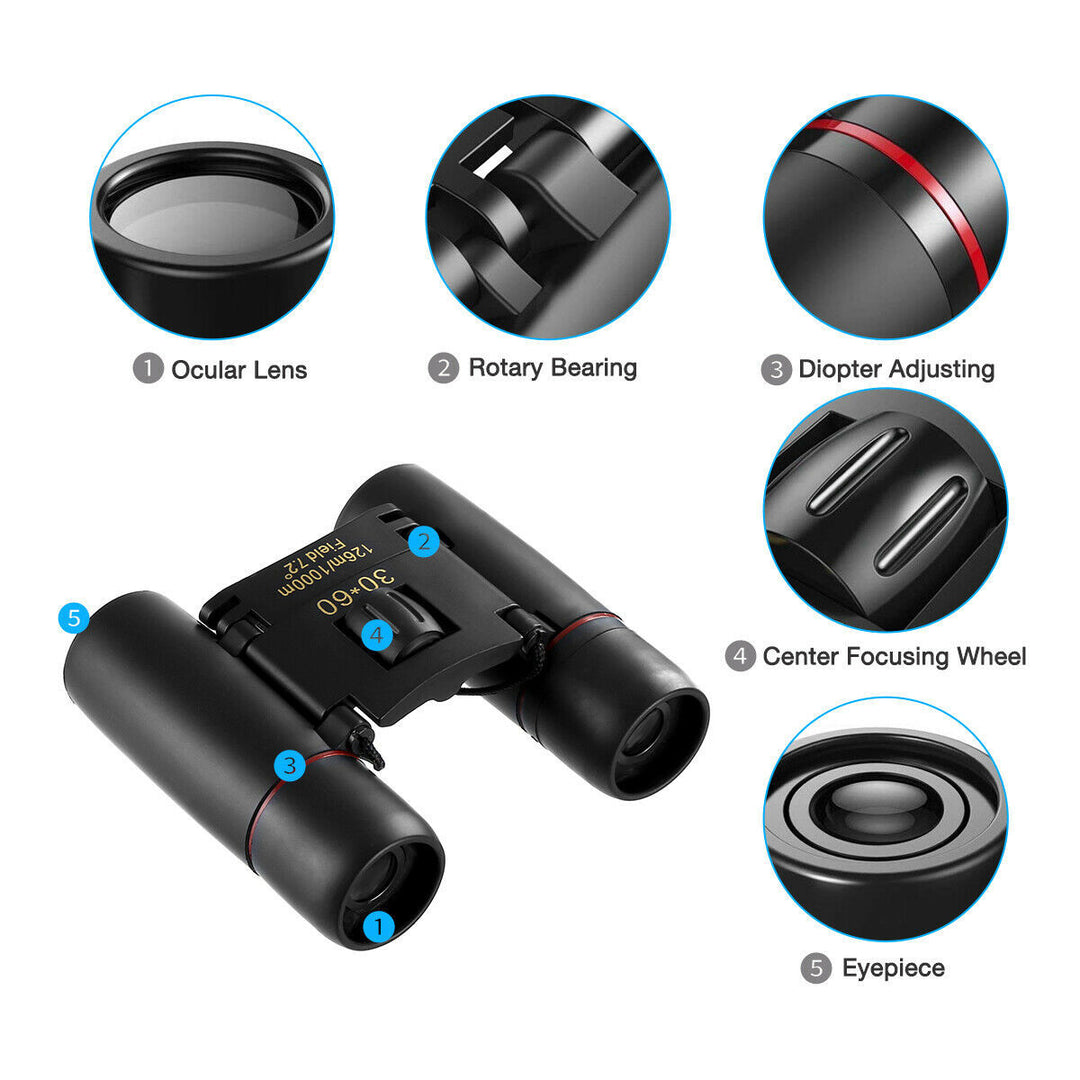 Compact 30x60 Travel Binoculars for Outdoors &amp; Events