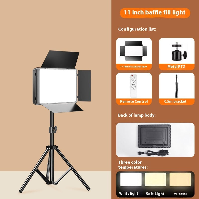 11 inch baffle fill light with stand on a beige background