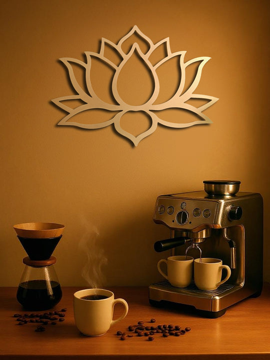Large Modern Lotus Metal Wall Art