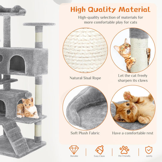 54-Inch Multi-Level Cat Tree Tower