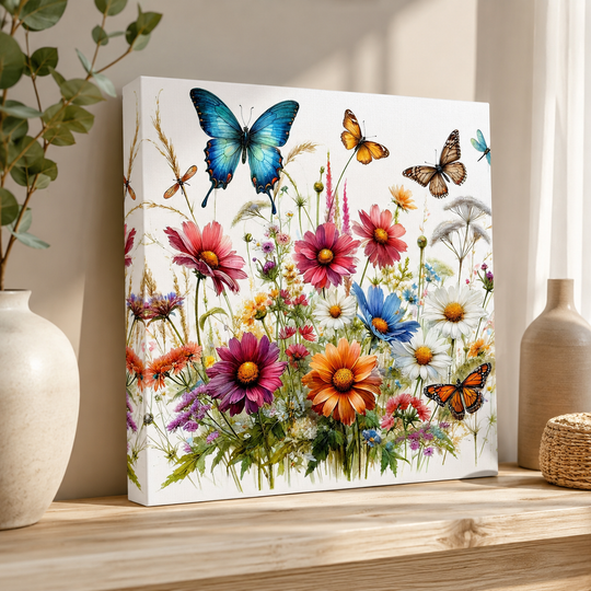 Floral Butterfly Canvas Art