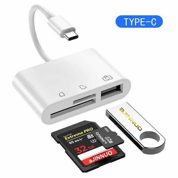 3-in-1 USB-C Hub with SD Card Reader