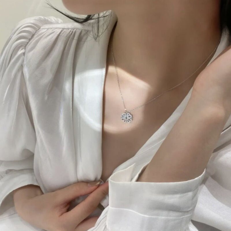 4-in-1 Magnetic Heart Clover Pendant Necklace