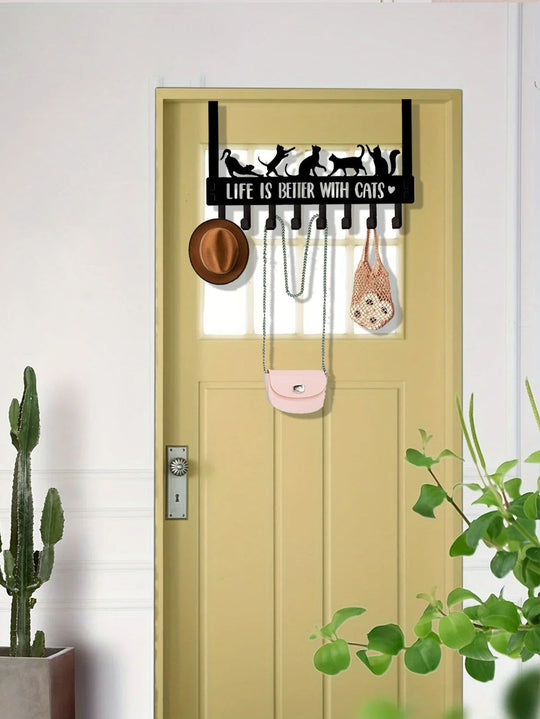 Over-the-Door Cat Organizer with 8 Hooks