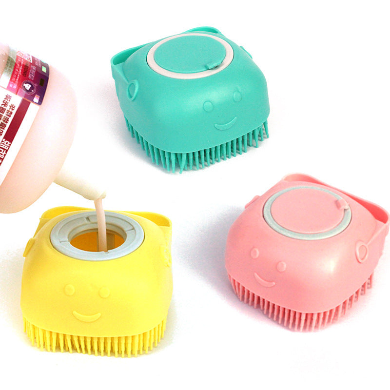 Pet Bath &amp; Massage Brush with Built-In Shampoo Dispenser