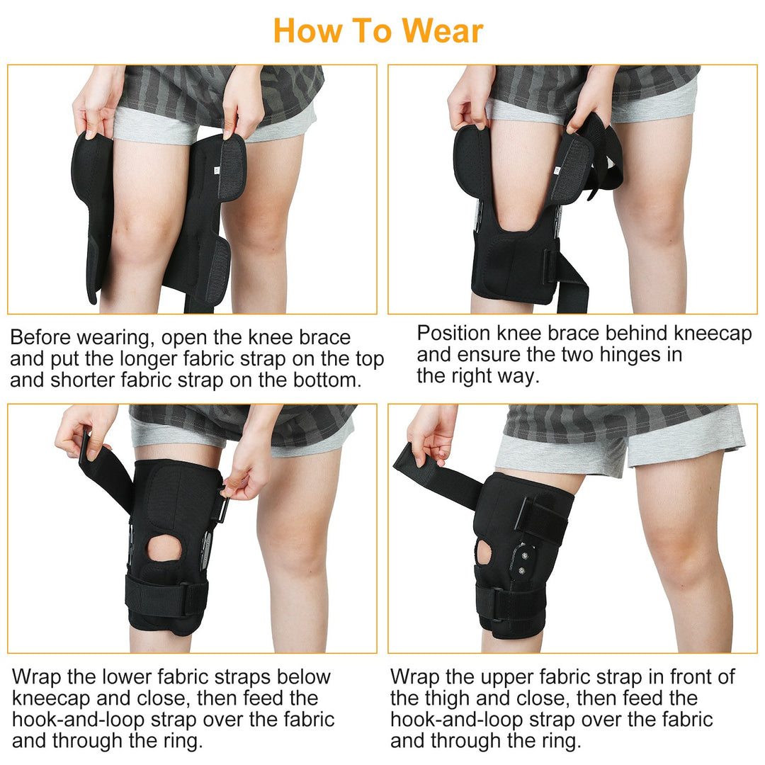 Adjustable Open-Patella Knee Support Brace