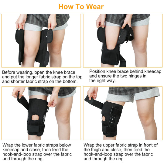 Adjustable Open-Patella Knee Support Brace