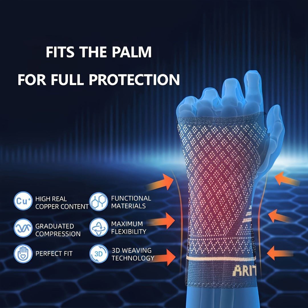 Copper Compression Wrist Support Sleeves