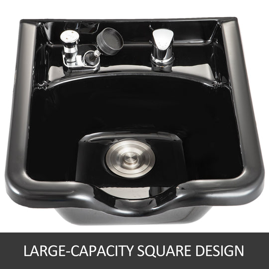 Black ABS Salon Shampoo Bowl Sink