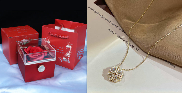 4-in-1 Magnetic Heart Clover Pendant Necklace