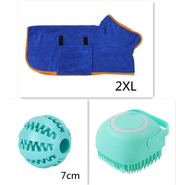 Pet Bath &amp; Massage Brush with Built-In Shampoo Dispenser