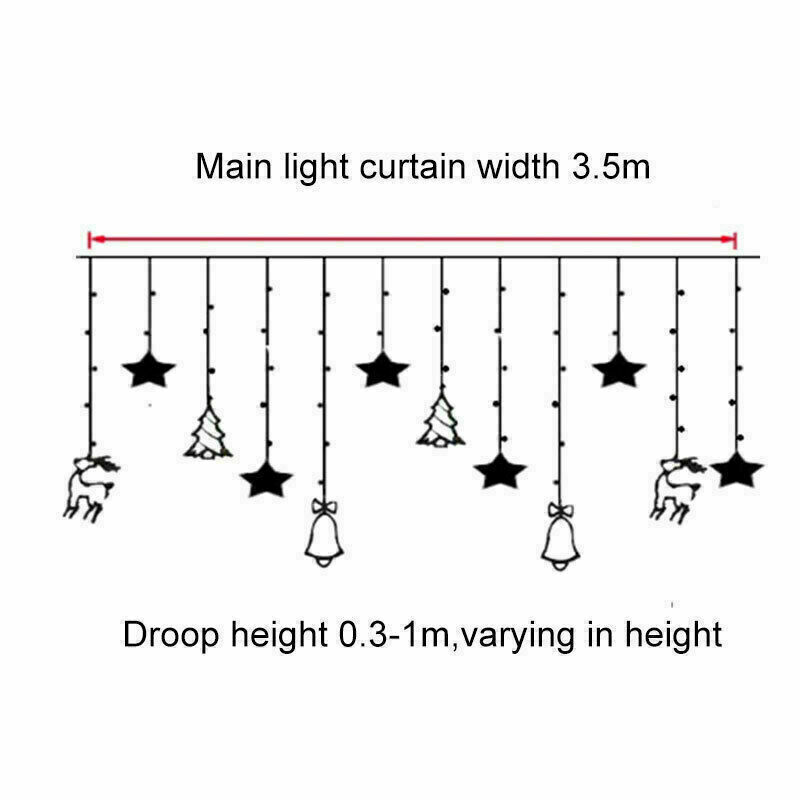 LED Star Curtain String Lights