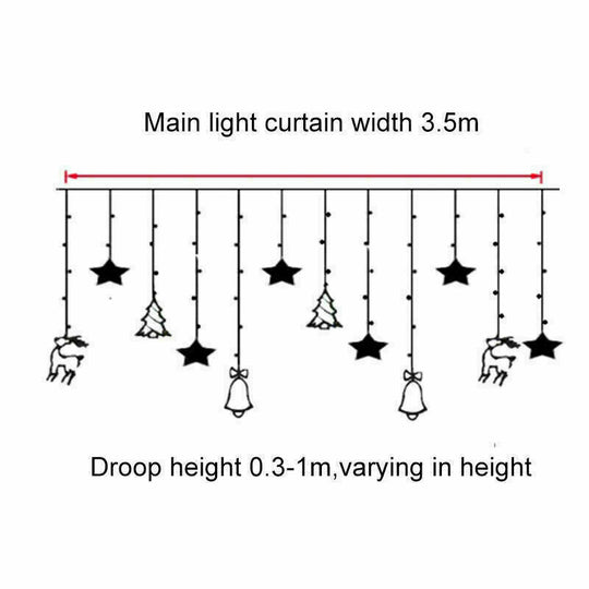 LED Star Curtain String Lights