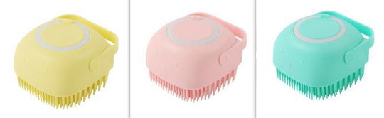 Pet Bath &amp; Massage Brush with Built-In Shampoo Dispenser