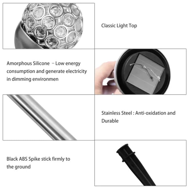3-Pack IP44 RGB Solar Garden Ball Lights