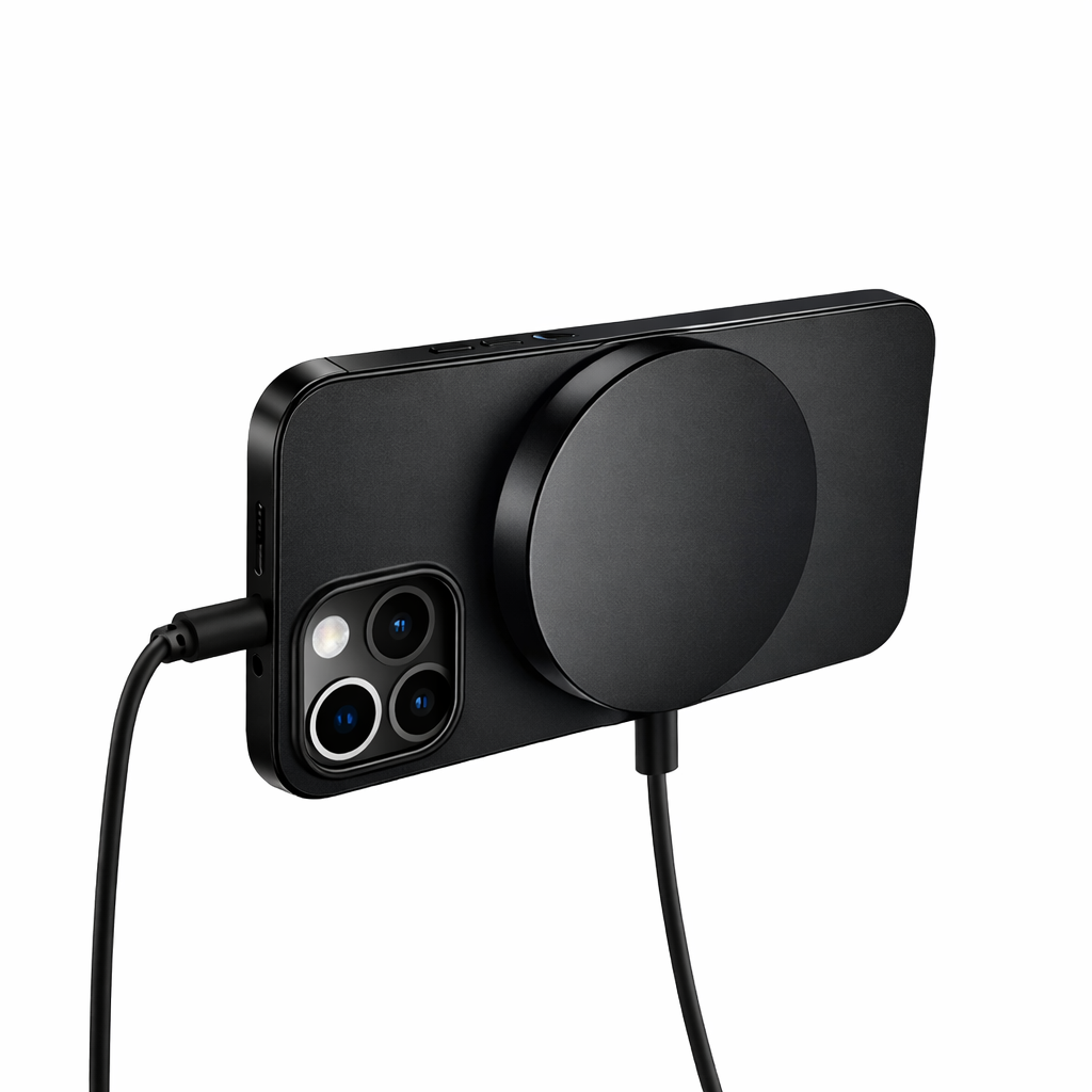 Magnetic 15W Wireless Charger – Fast Snap-On Power
