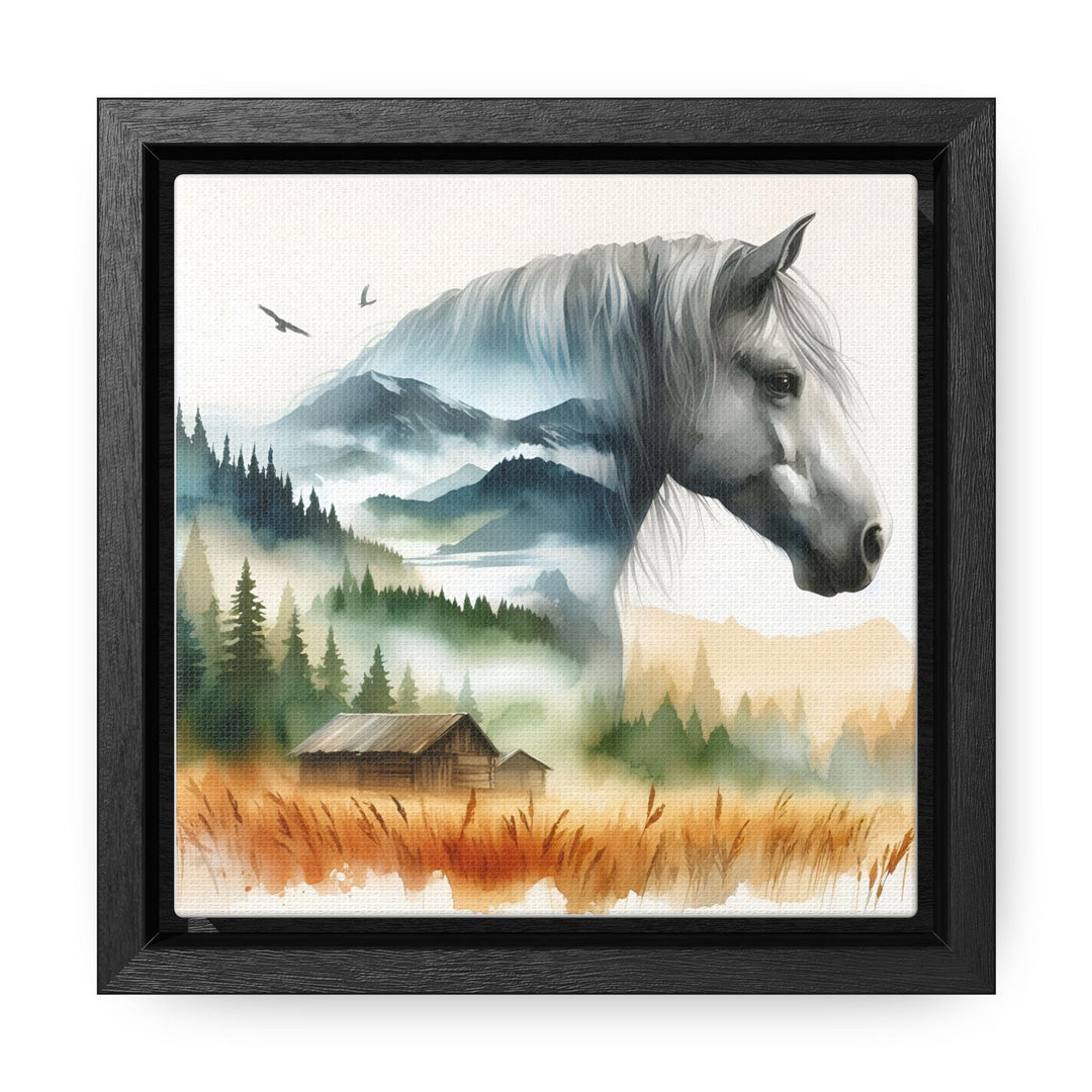 Watercolor Grey Horse Canvas Art