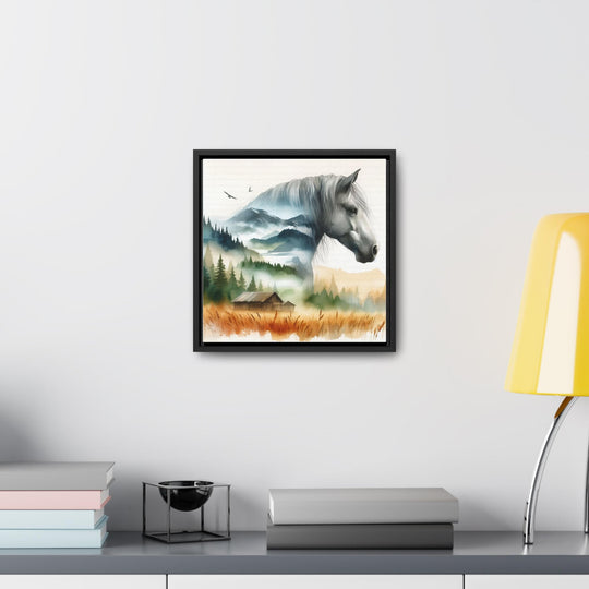 Watercolor Grey Horse Canvas Art
