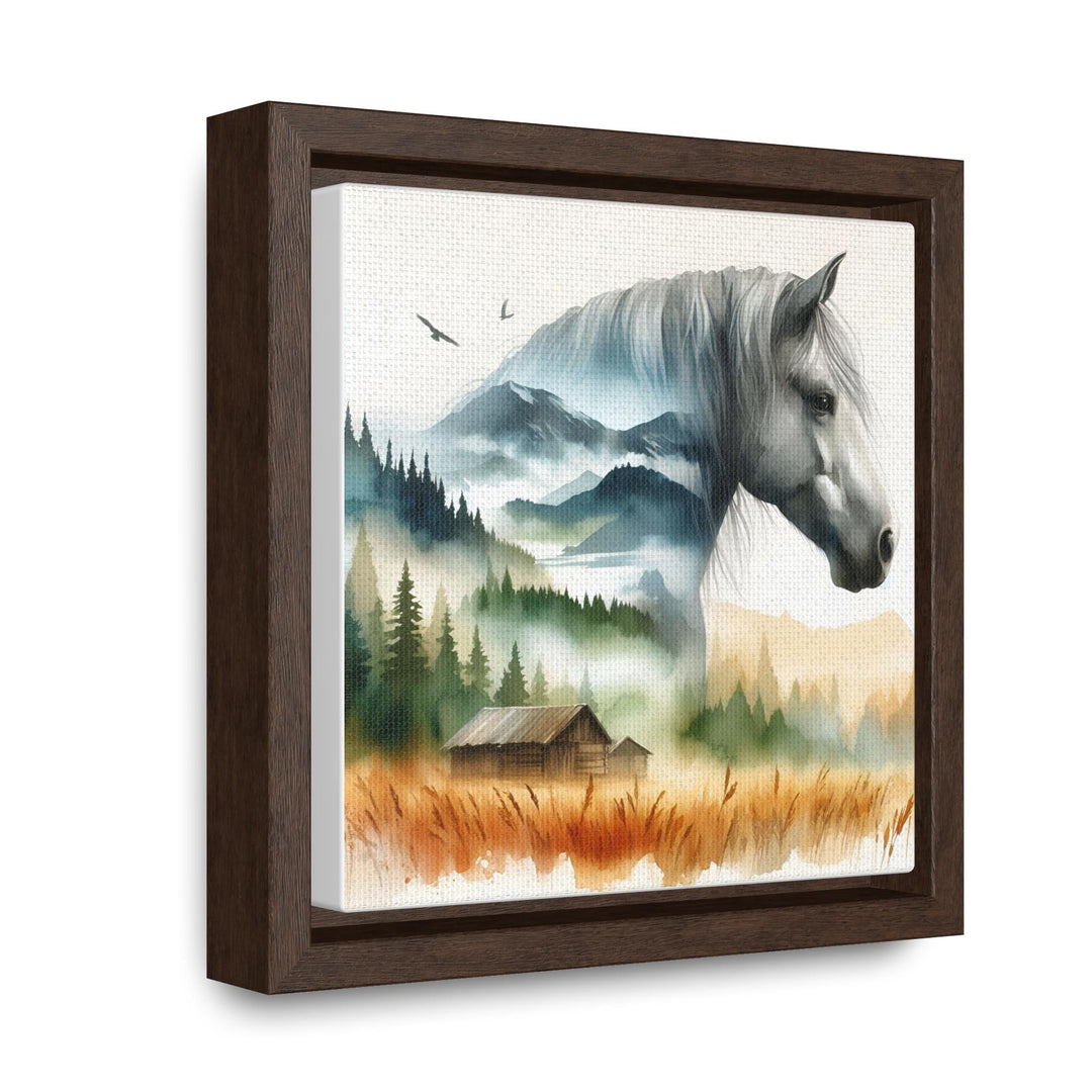 Watercolor Grey Horse Canvas Art