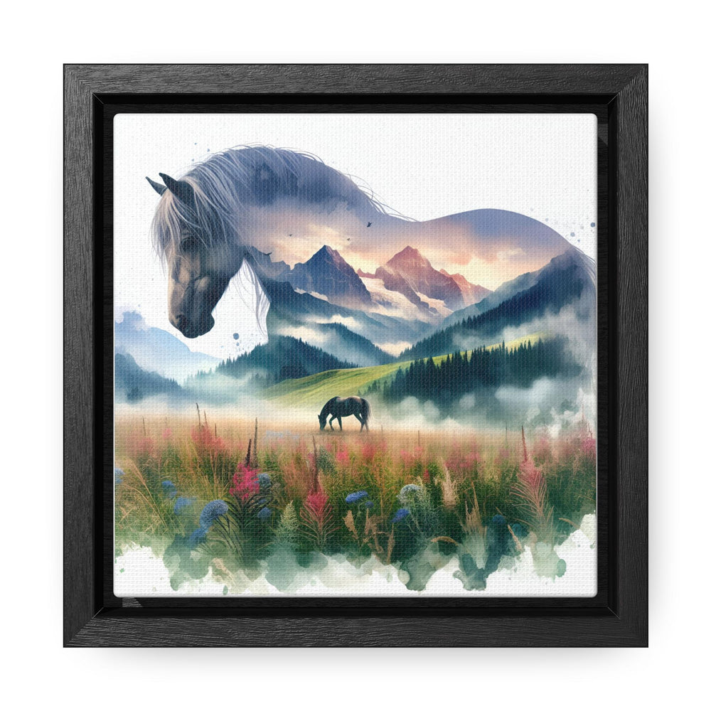 Wildflower Horse Watercolor Framed Canvas Print