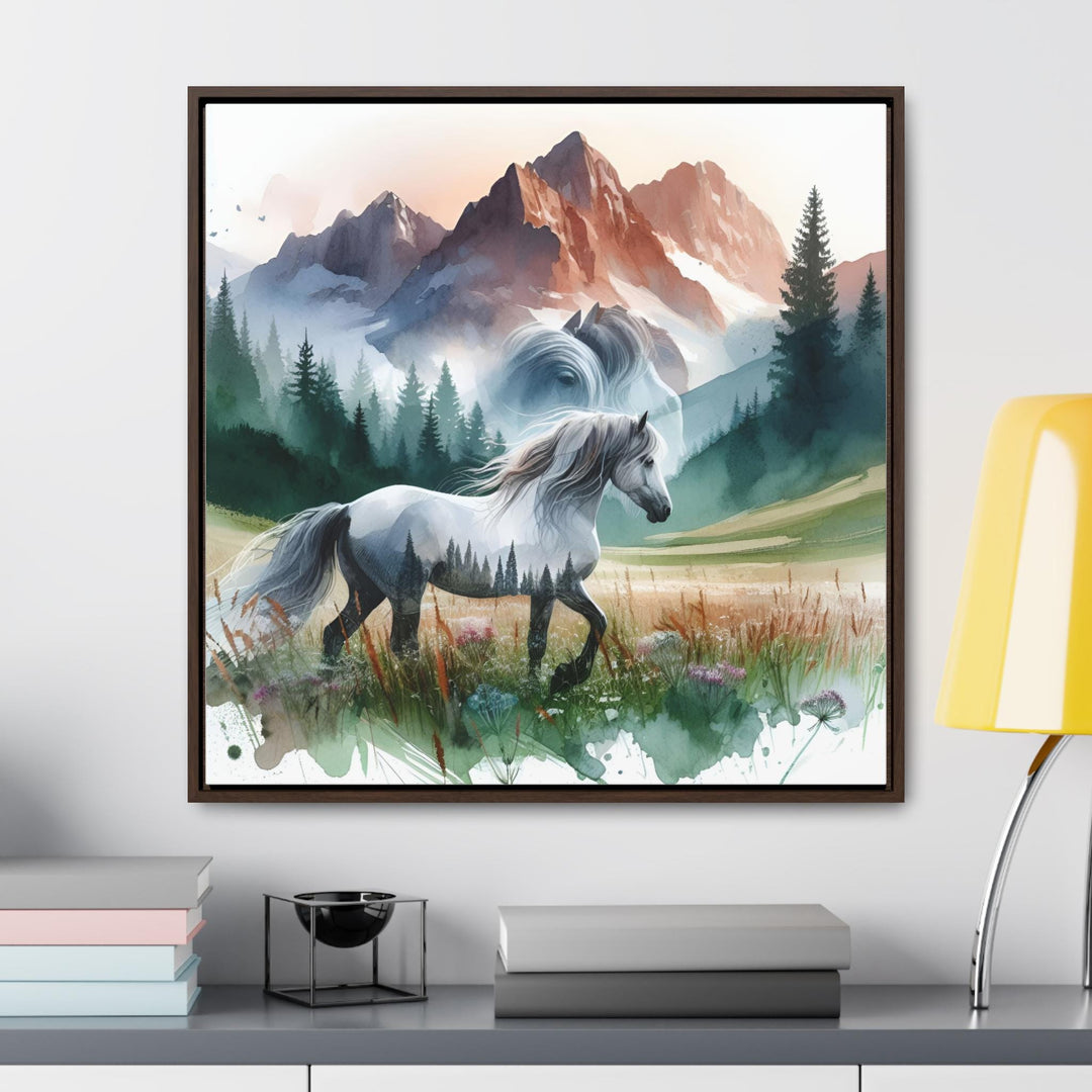 Majestic Horses Watercolor Canvas Art