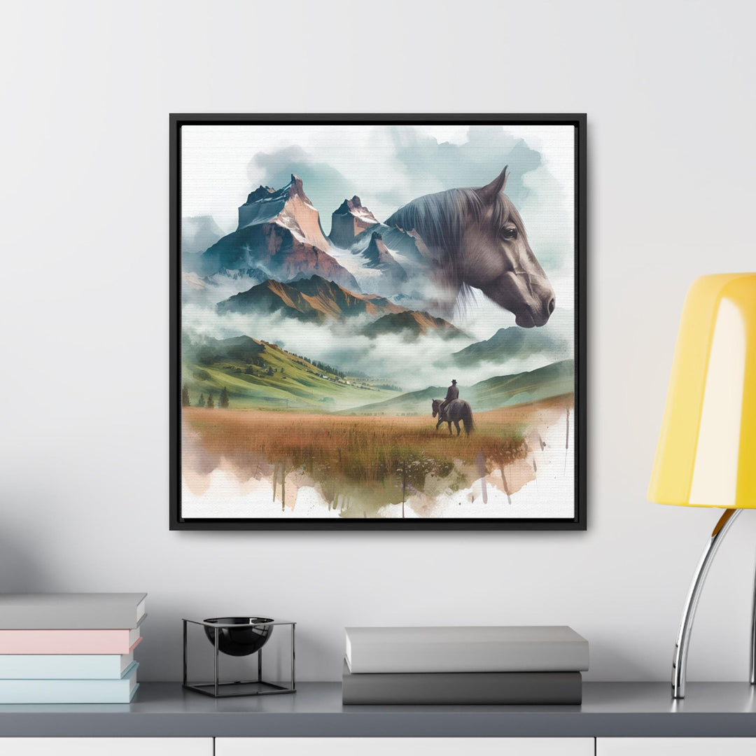 Watercolor Landscape Horse Canvas Print