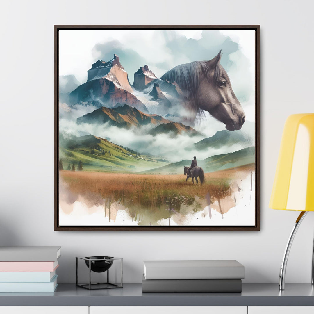 Watercolor Landscape Horse Canvas Print