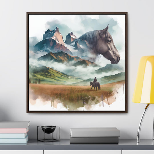 Watercolor Landscape Horse Canvas Print