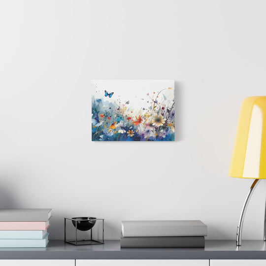 Watercolor Meadow Canvas Floral &amp; Butterfly Wall Art