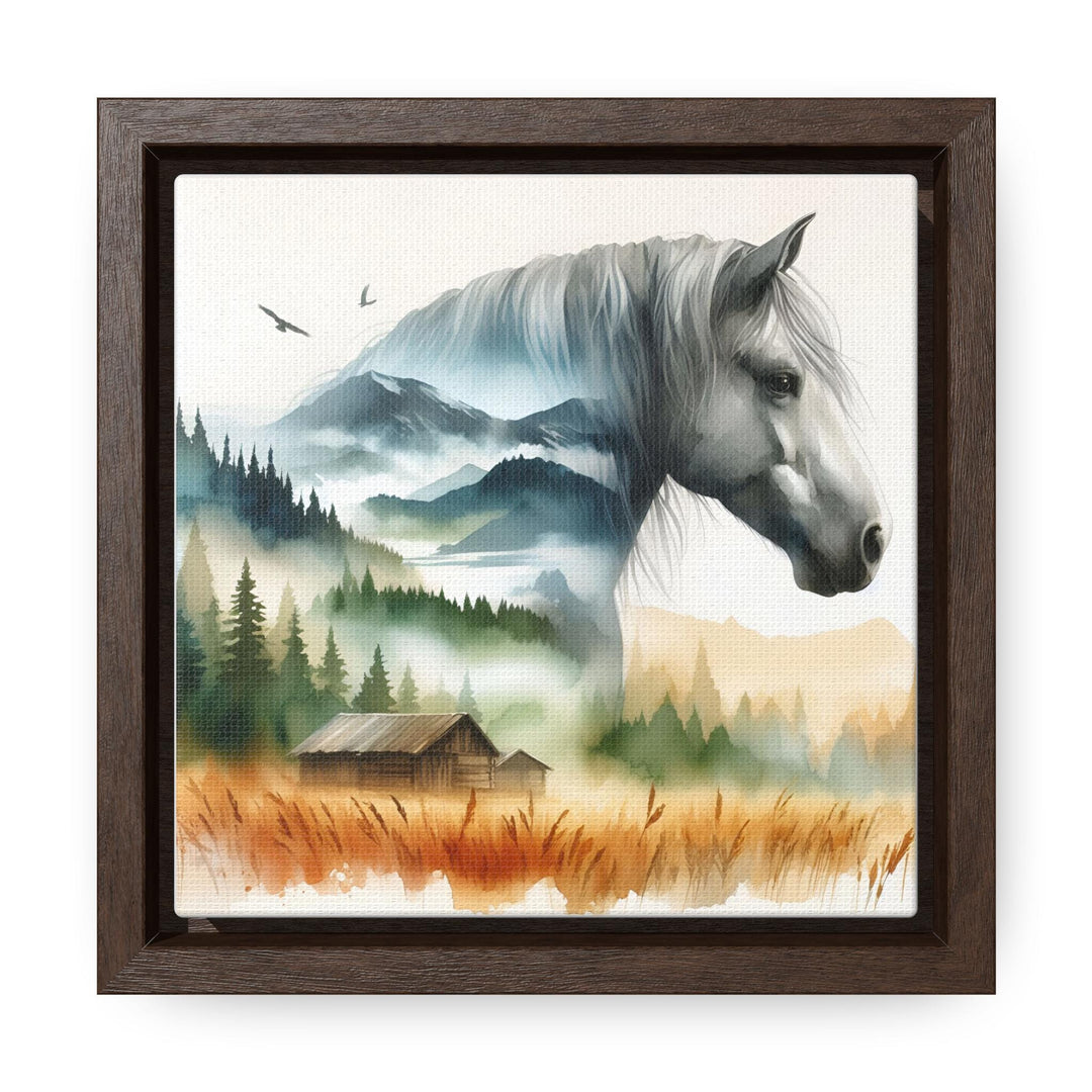 Watercolor Grey Horse Canvas Art