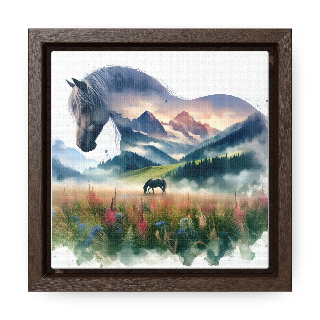 Wildflower Horse Watercolor Framed Canvas Print