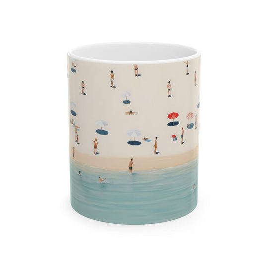 Beach Vibes Ceramic Coffee Mug: Summer Vacation Memento