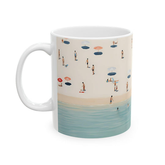 Beach Vibes Ceramic Coffee Mug: Summer Vacation Memento