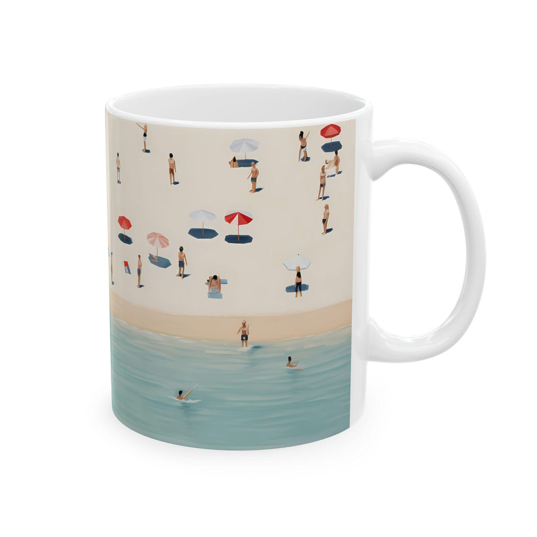 Beach Vibes Ceramic Coffee Mug: Summer Vacation Memento