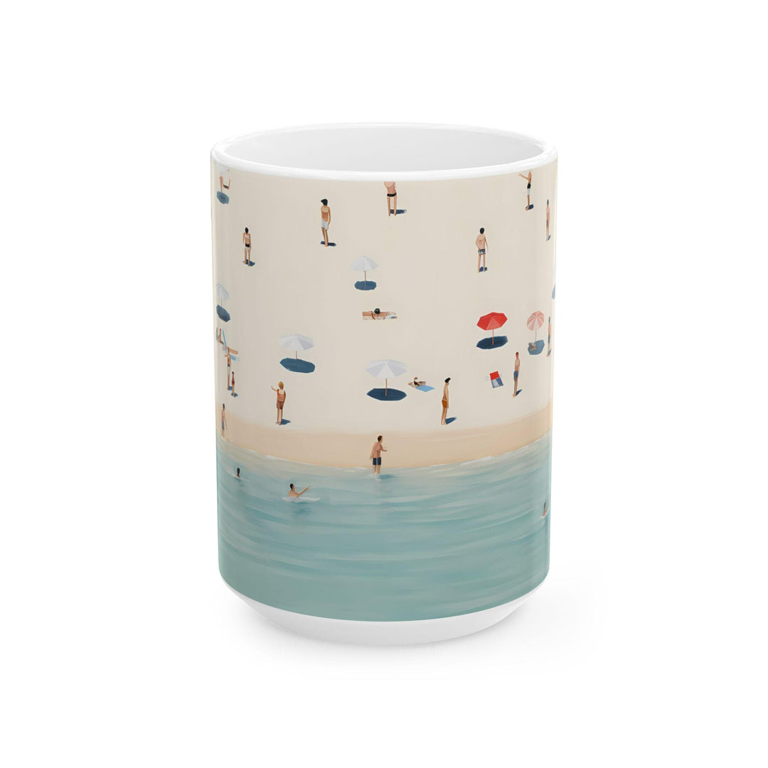 Beach Vibes Ceramic Coffee Mug: Summer Vacation Memento