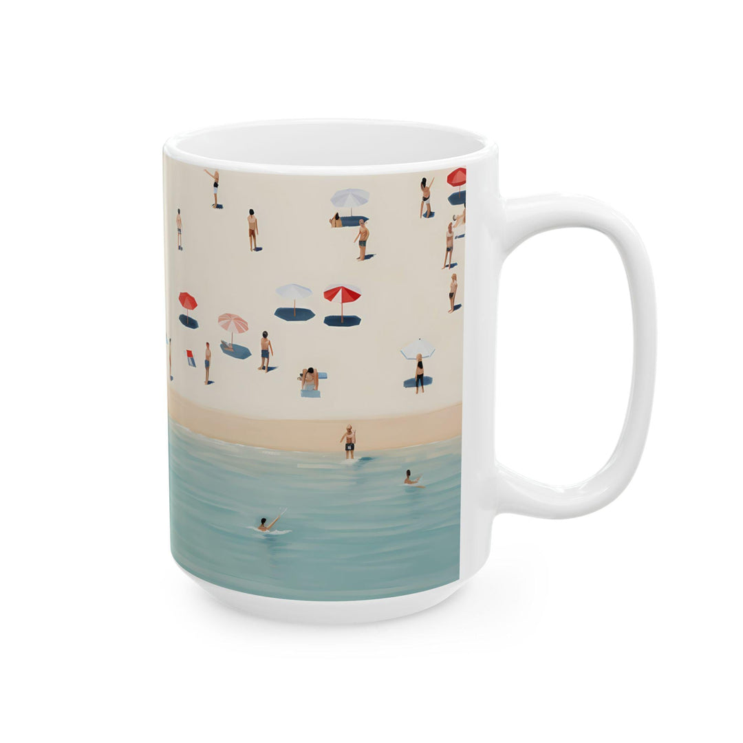 Beach Vibes Ceramic Coffee Mug: Summer Vacation Memento
