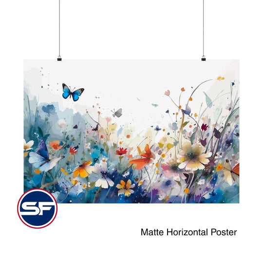 Watercolor Butterfly Meadow Canvas Art