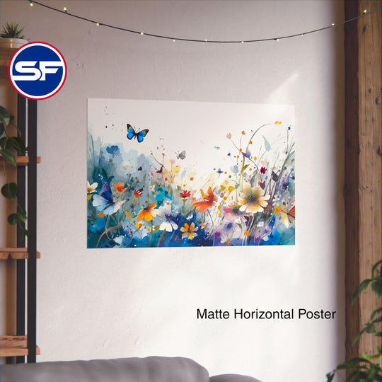 Watercolor Butterfly Meadow Canvas Art