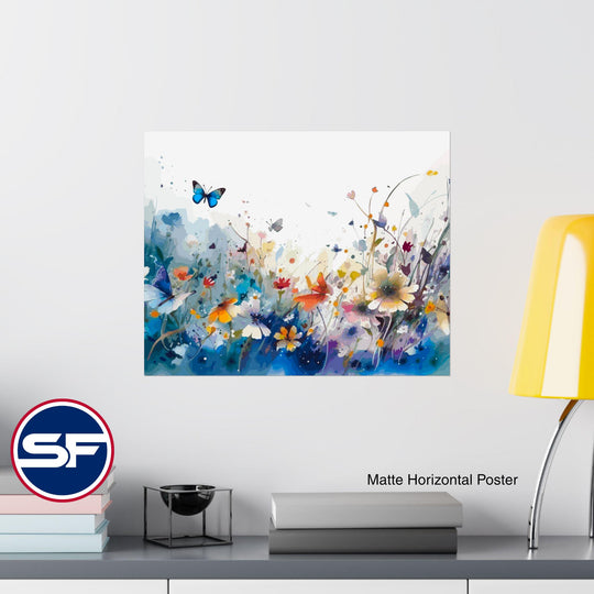 Watercolor Butterfly Meadow Canvas Art