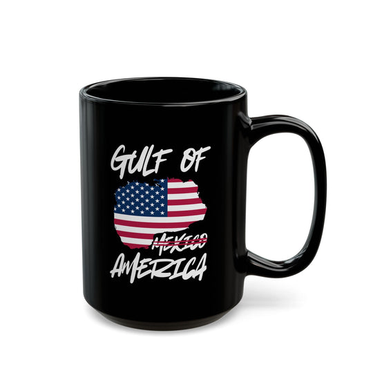 Gulf of America Patriotic Black Coffee Mug  11oz &amp; 15oz
