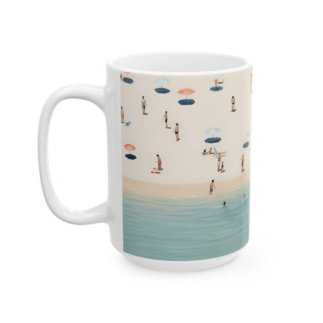 Beach Vibes Ceramic Coffee Mug: Summer Vacation Memento