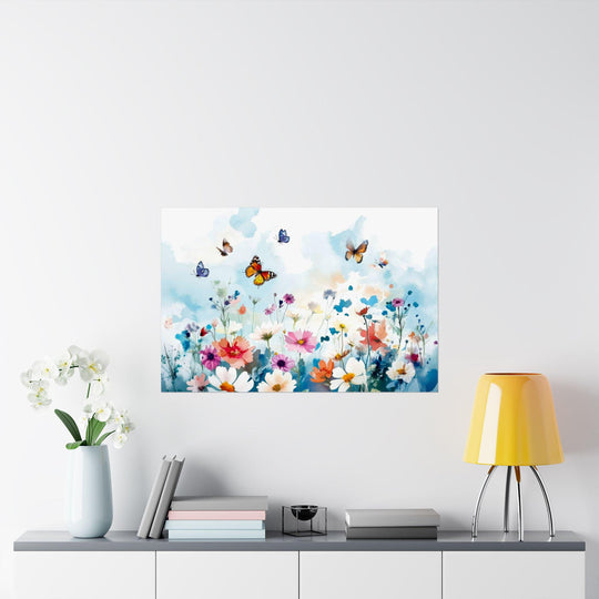 Watercolor Butterfly Meadow Art (Digital Download)