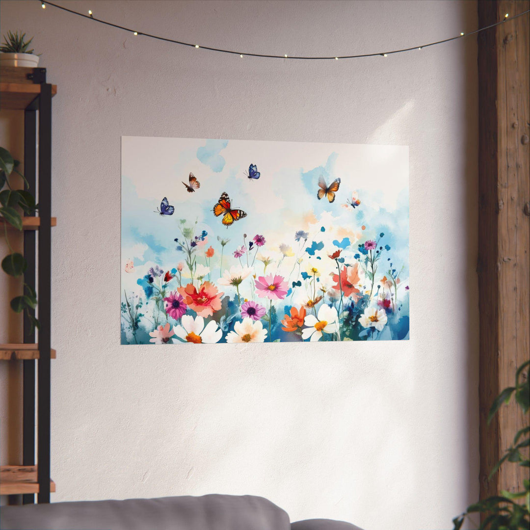 Watercolor Butterfly Meadow Art (Digital Download)