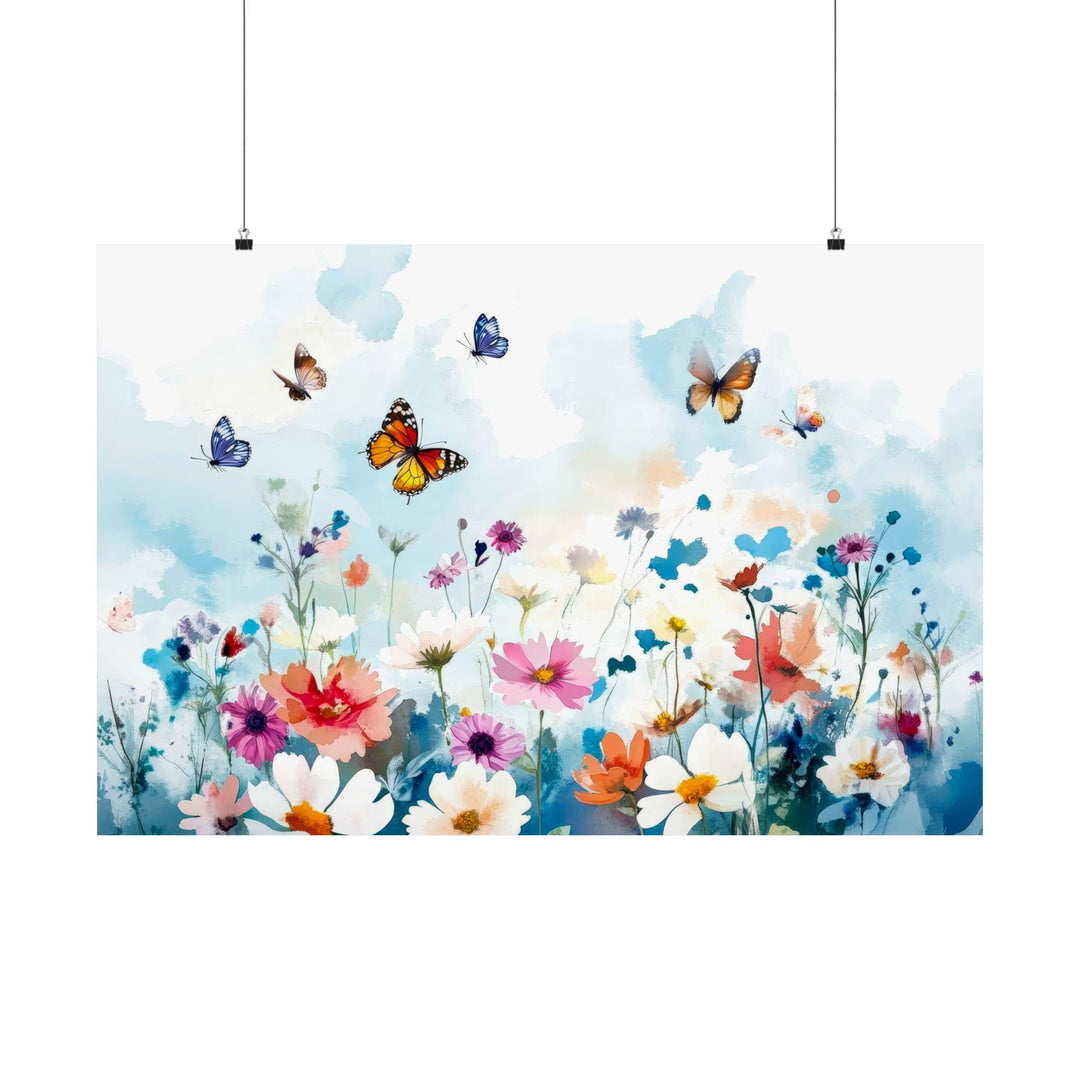 Watercolor Butterfly Meadow Art (Digital Download)