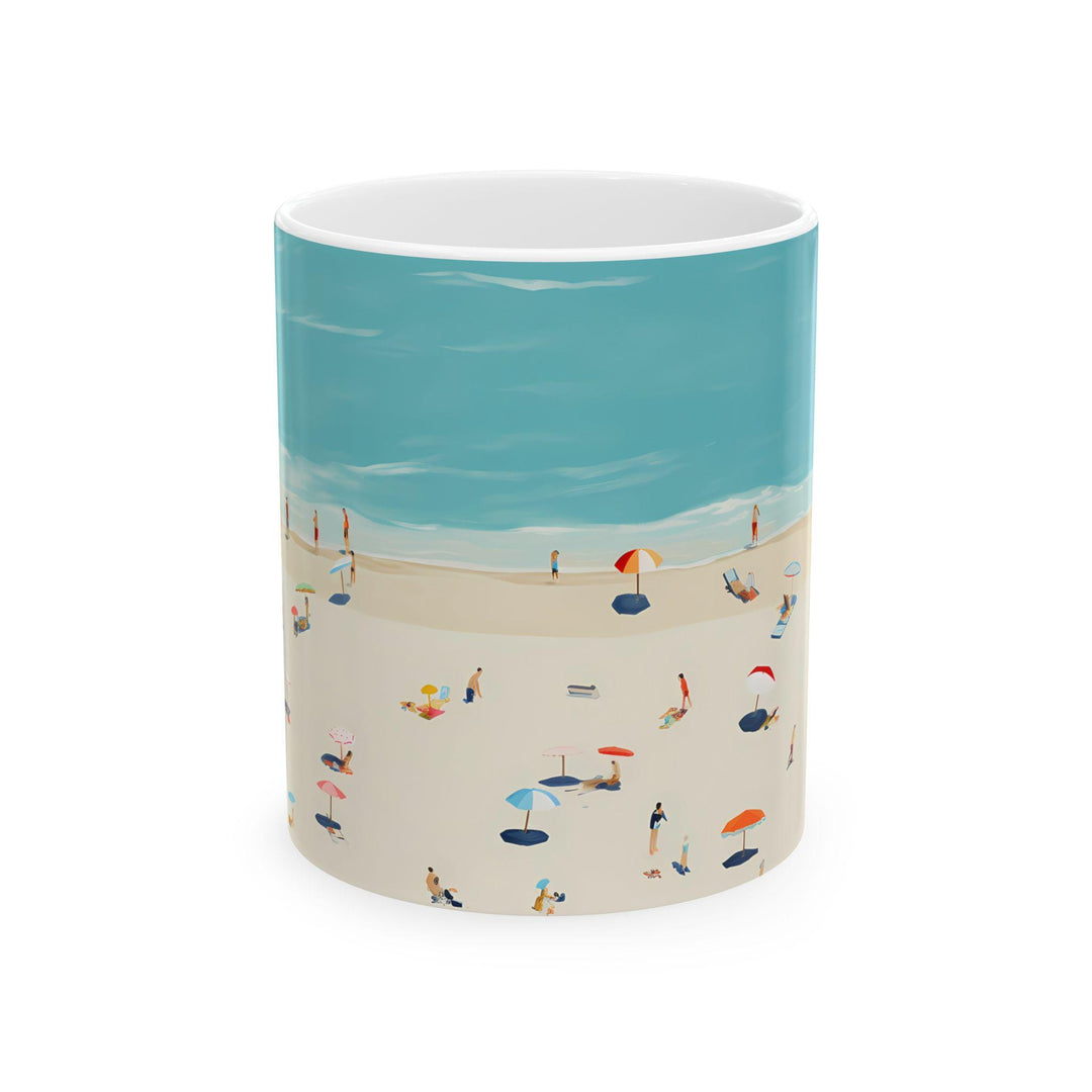 Beach Scene Ceramic Mug: Summer Vacation Drinkware